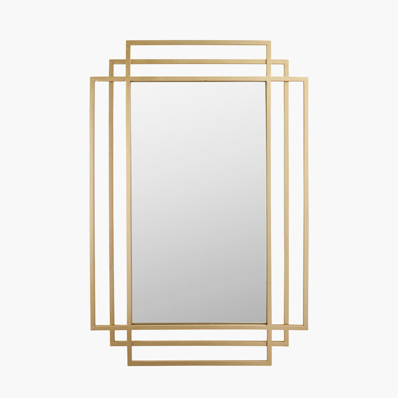 Iron Rectangle Wall Mirror, Gold