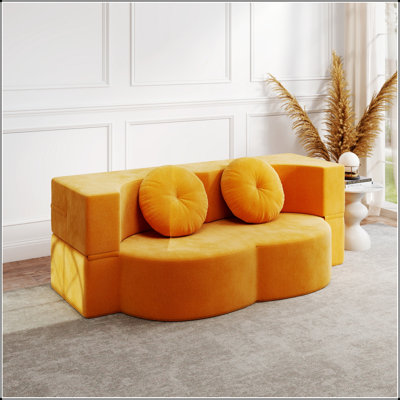 Folding Sofa Bed With Pillow, Twin Sleeper For Living Room, Guest Use, Office, And Apartment, No Assembly Required