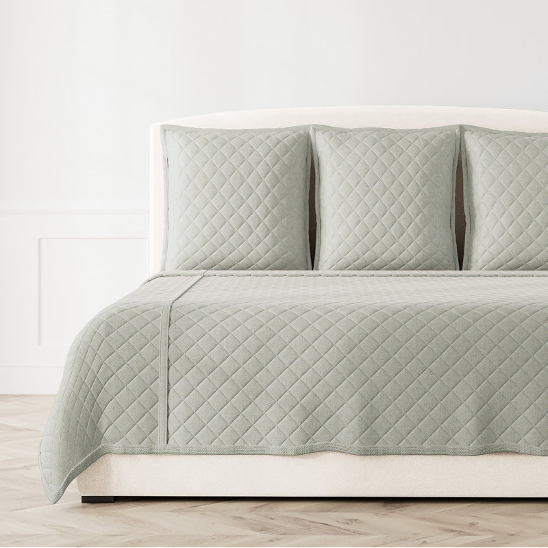 Baby Basket Coverlet, Sandstone, King Coverlet + 3 Euro Shams