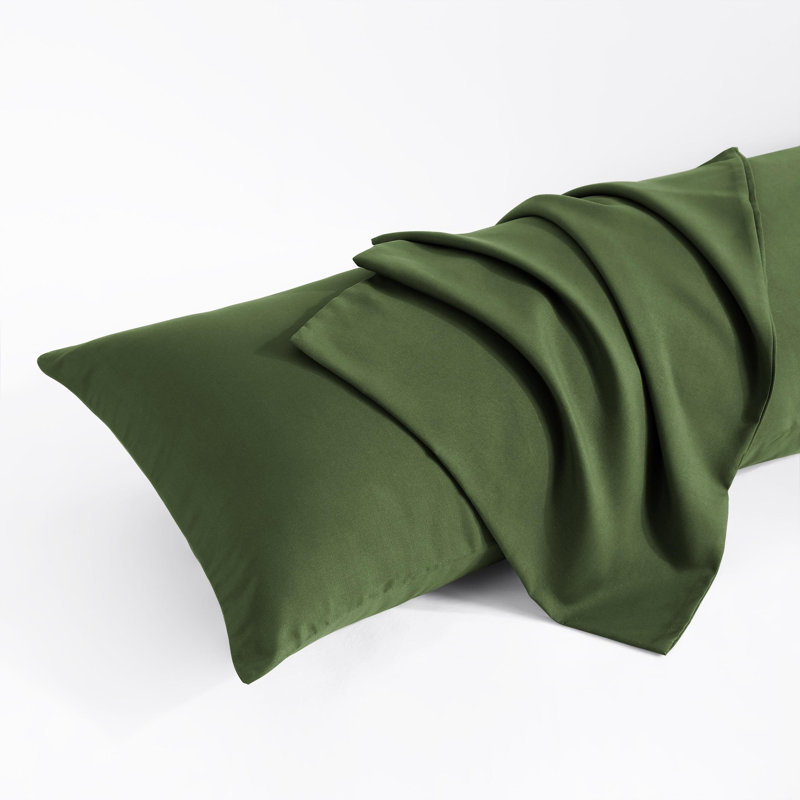 Body Pillow Cover, 1800 Brushed Microfiber Body Pillowcase with Envelope Closure - 20x54 Inches - NTBAY, Olive