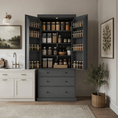 77inch Freestanding Tall Cupboard Storage Cabinet