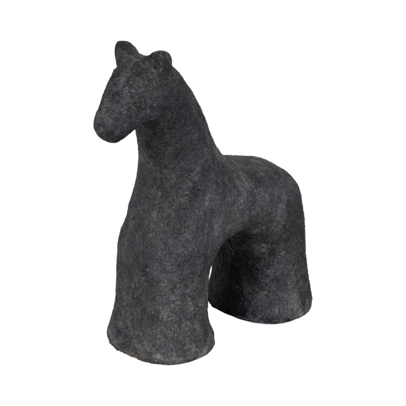 Neutral Textured Horse Decorative Object, Black, 9" H x 3" W x 3" D