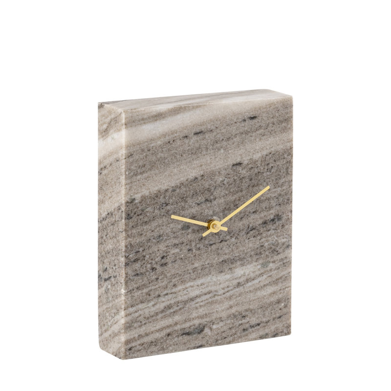 Morchino Marble Rectangle Table Clock Large, Gray, 18" H x 13" W x 12" D