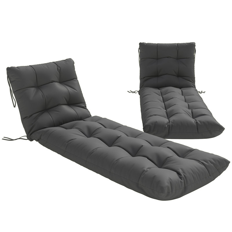 Outdoor Seat Cushion Set, Dark Grey