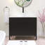 30 po Ensemble de meuble-lavabo simple sur pied Largeur avec lavabo vasque en céramique et comptoir blanc Carrara-113791482