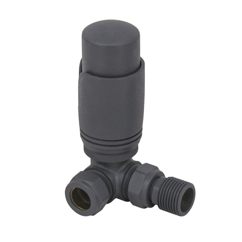 Corner Thermostatic Radiator Heated Towel Rail Valve Anthracite