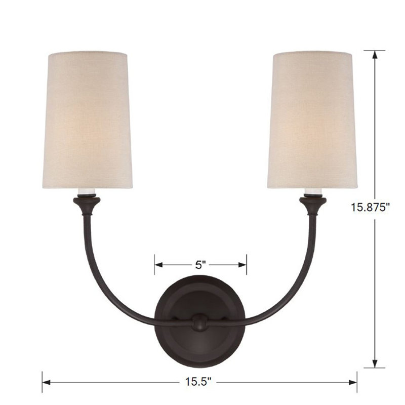 2 - Light Armed Sconce, Dark Bronze
