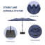 15Ft X 9Ft Patio Double-Sided Umbrella With Base & Crank, Extra Large Rectangular Outdoor Umbrella For Patio, Lawn & Garden-5442339