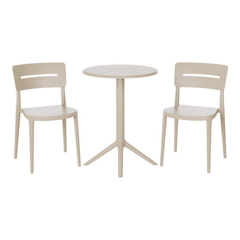 Ensemble repas extérieur 2 personnes, Beige