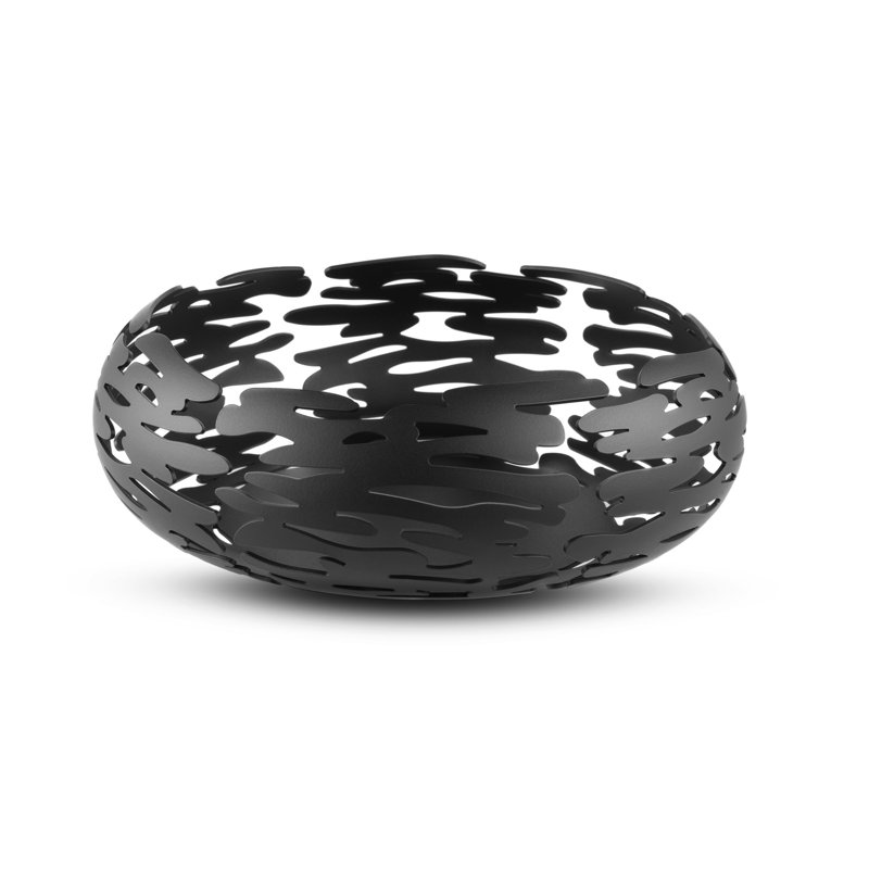 Alessi Bark Metal Fruit Bowl, Black