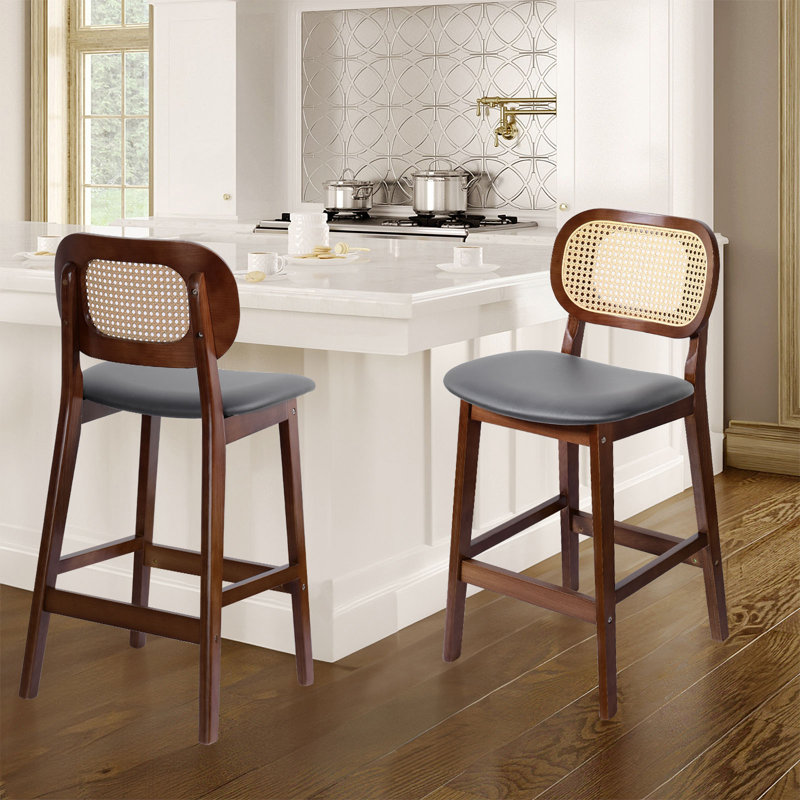 Tabouret de bar 25 po, Brun, Crème, 3