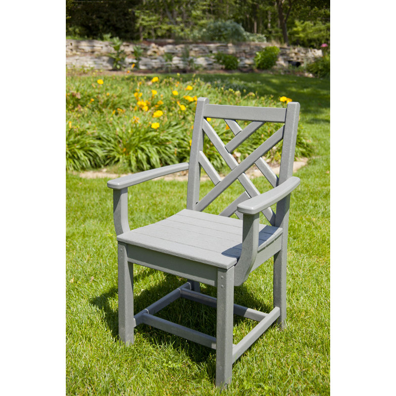 Lakeside POLYWOOD Chippendale Dining Arm Chair, Slate Gray