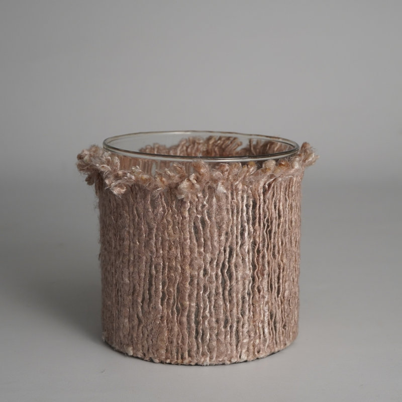 Porte-votive de table en verre, Naturel, H 6 po x l 6 po
