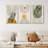 Mid Century Modern Boho Geometric Pastel Jungle Palm Leaf Abstract Nature - 3 Piece Print Set on Canvas-87392635-87392634