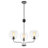 3-Light Modern Black Chandeliers With Globe Glass Shades