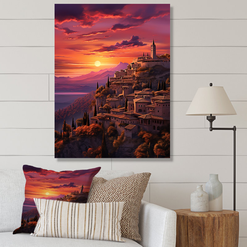 Espagne, art mural sur toile, coucher de soleil andalou, reproduction de voyage - Espagne, coucher de soleil andalou