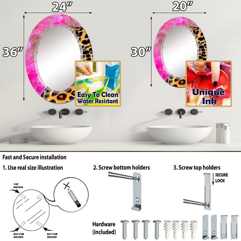 Miroir de salle de bain sans cadre, 30 po x 20 po