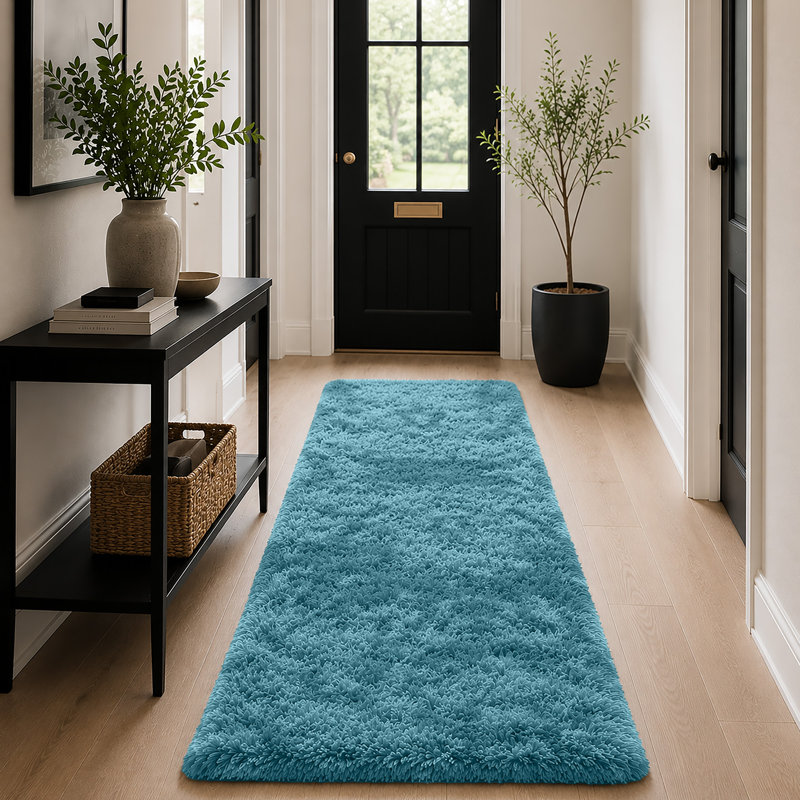 Soft Plush Shaggy Area Rug – Ultra Cozy High-Pile Fluffy Carpet for Living Room, Bedroom & Modern Home Décor, Tye Dye Teal