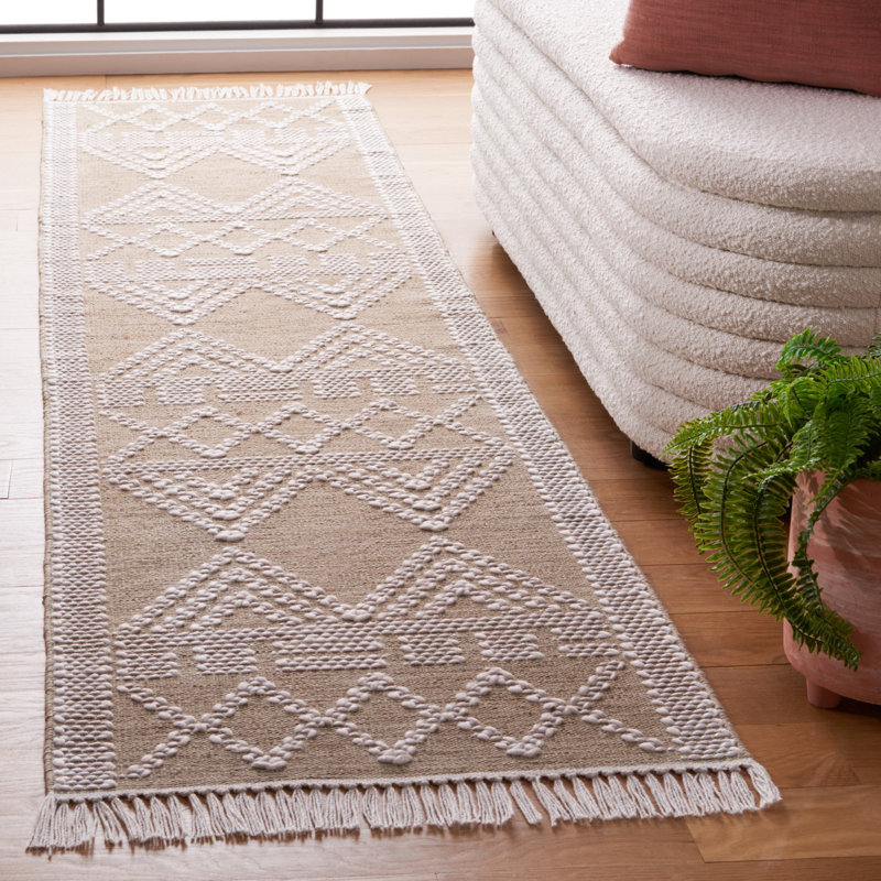 Tapis géométrique à tissage plat Rada, Tapis de couloir 2 pi 3 po x 9 pi