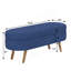 Banc de rangement repose-pieds ovale, pieds en bois d'hévéa (43,5 po x 16 po x 16 po)