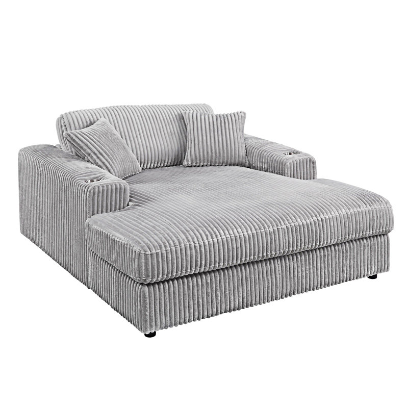 Chaise en velours côtelé avec coussins