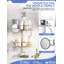 Étagère de douche suspendue, barres de douche en aluminium pour l'intérieur de la douche, étagères de douche durables et résistantes à la rouille, support stable, double option de suspension pour pommeau de douche et paroi de douche en verre, 8 crochets et miroir, (Argent)