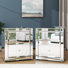 Jaunita Mirrored Glass Nightstand (Set of 2) LED Light Wireless USB Charging Station