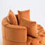 Chaise de velours orange pour les loisirs - hauteur moderne de 16 pouces, largeur de 38 po-646754766-646754765