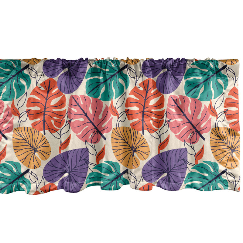 Multicolore cantonnière Ambesonne Monstera, L 42 po x L 18 po