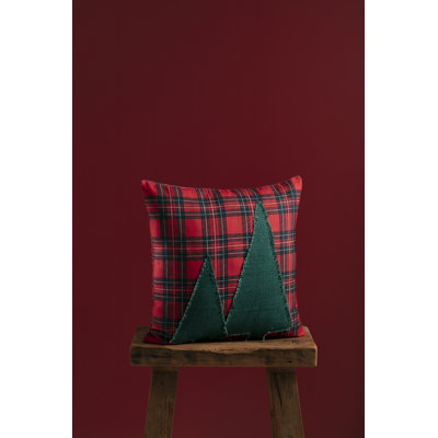 Plaid White Square Cushion