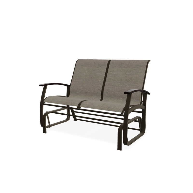 Belle Isle Outdoor Glider, Textured Beachwood, Kona P10, Aqua
