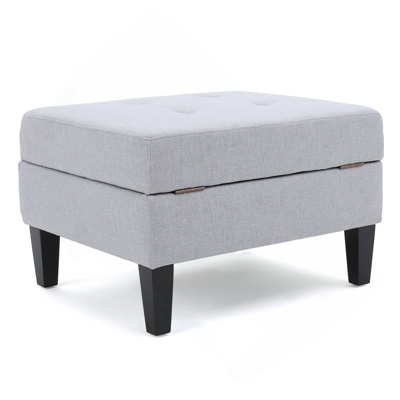 Repose-pieds rectangulaire capitonné en tissu