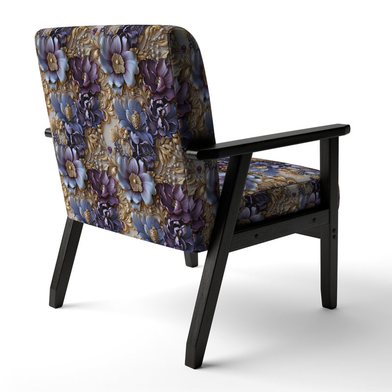 Royal et mauve et doré Regal Opulence - Fauteuil rembourré Cottage