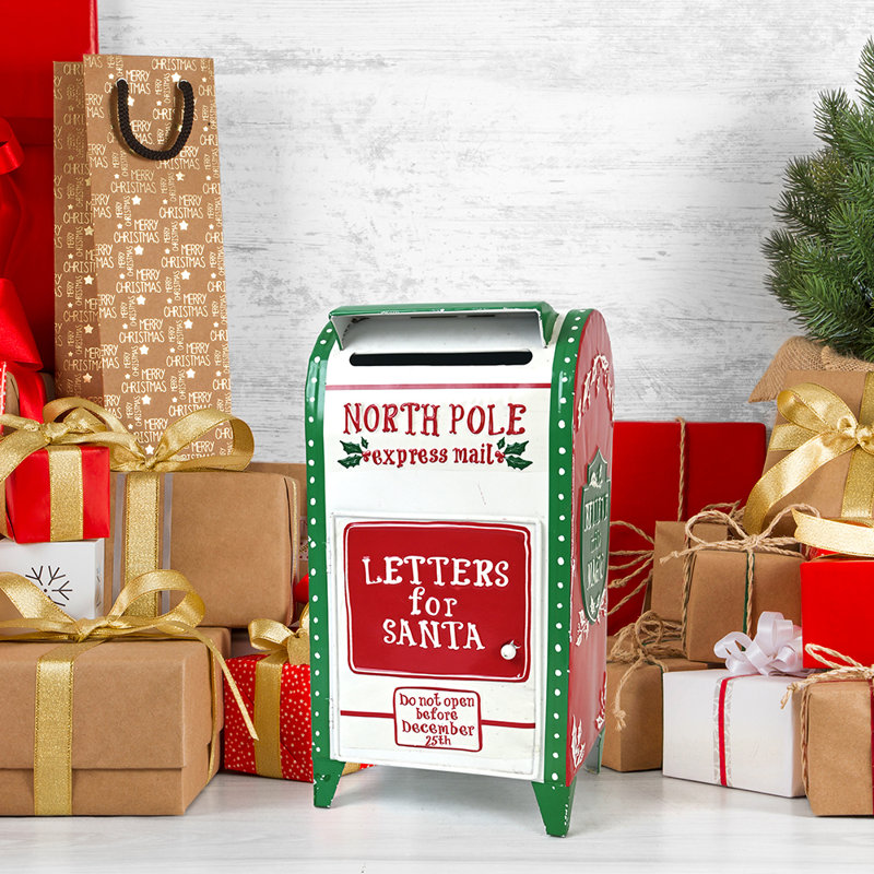 Metal Drop Box with Magnetic Closure, Green, 39.9cm H x 22.6cm W x 15cm D