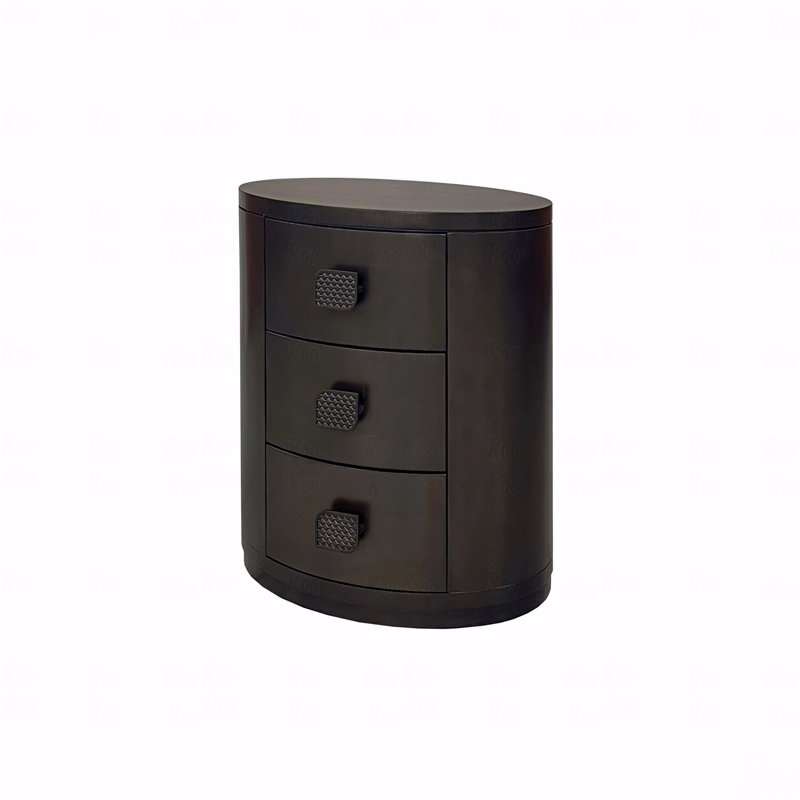 Table de chevet ovale 3 tiroirs