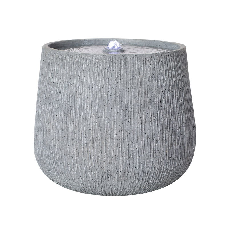 Gray Polyresin Outdoor Water Fountain