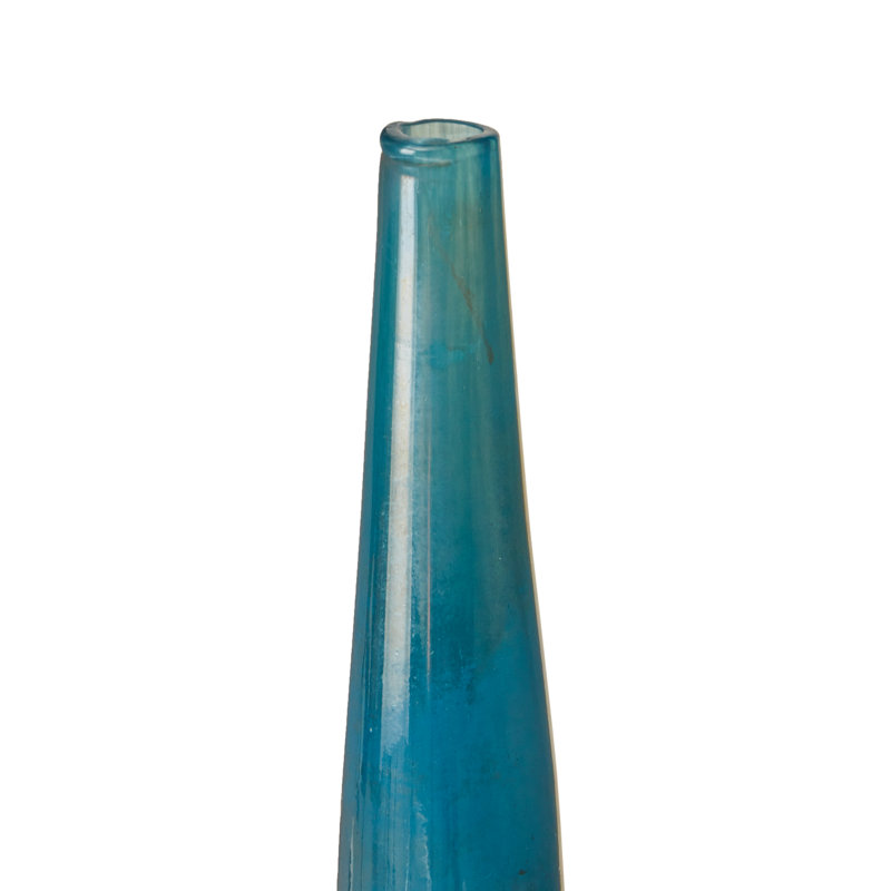 Aurora Blue and Bronze Polished Glass Vase Set of 3