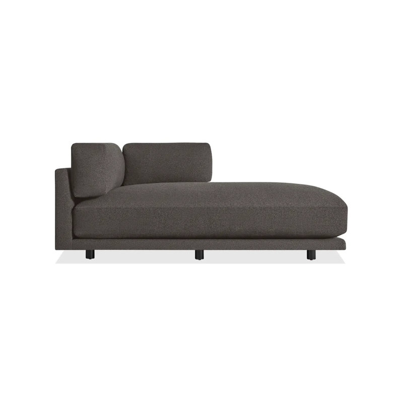 Canapé modulaire 51 po méridienne Sunday, Face à la gauche, 100% polyester gris anthracite Kelso