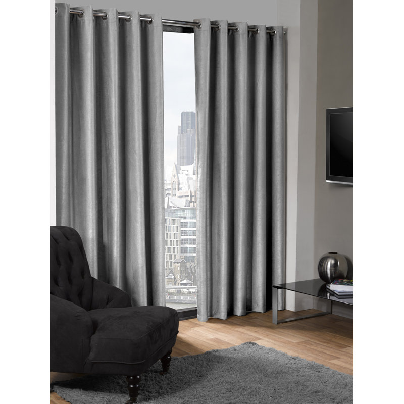 Kalyn Blackout Curtain Pair, Silver, 229 W x 229 D cm