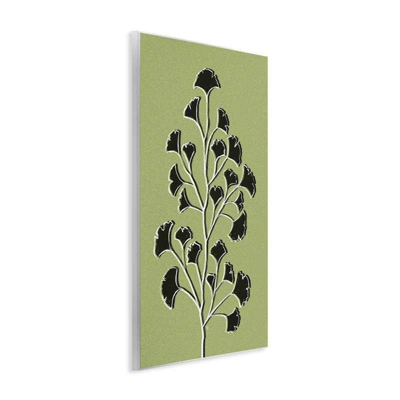 Plaque murale Lime Gingko Sprig, design par Martina Pavlova, H 19 po x l 13 po
