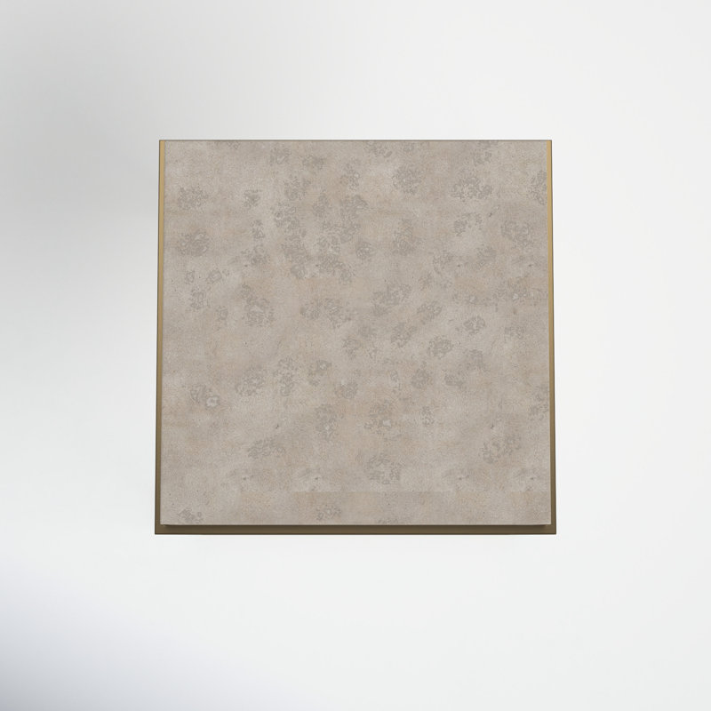 Ivory Burl Veneer and Brass Rectangular End Table