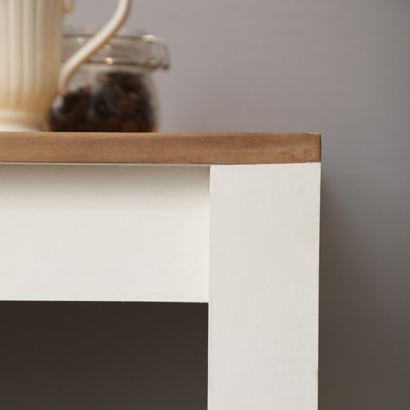 Cedarfield Brown & White Wooden Side Table | Modern Farmhouse |