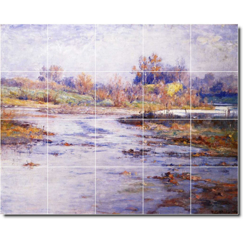 Carreau de peinture murale 40 po x 32 po 8 po x 8 po, Theodore Steele, peinture de paysage W08386