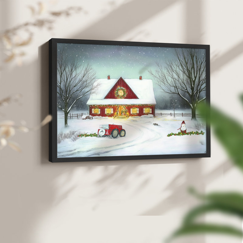 Chirstmas Art-VI -Framed Print - Restickable, H 22 po x l 28 po, Noir, noir, noir, noir