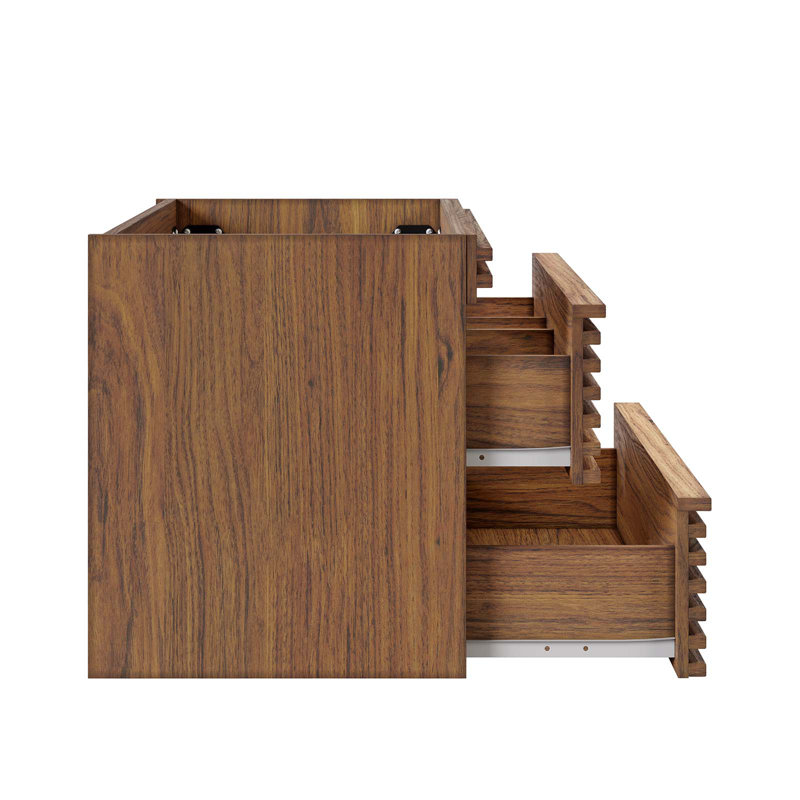Modway Render 30" Wall Mounted Single Bathroom Vanity Base Only, Walnut