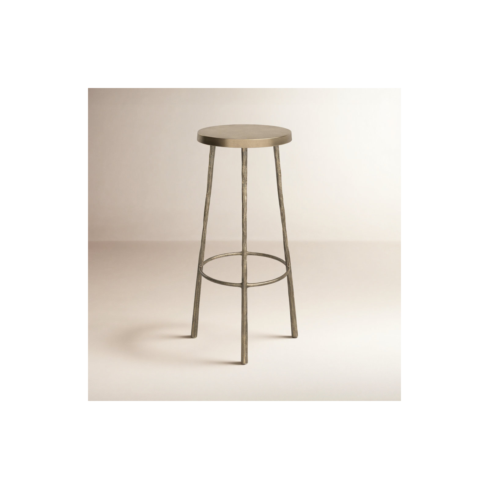 Moreen 26" Counter Stool, Bar Stool (30" Seat Height), Antique Brass