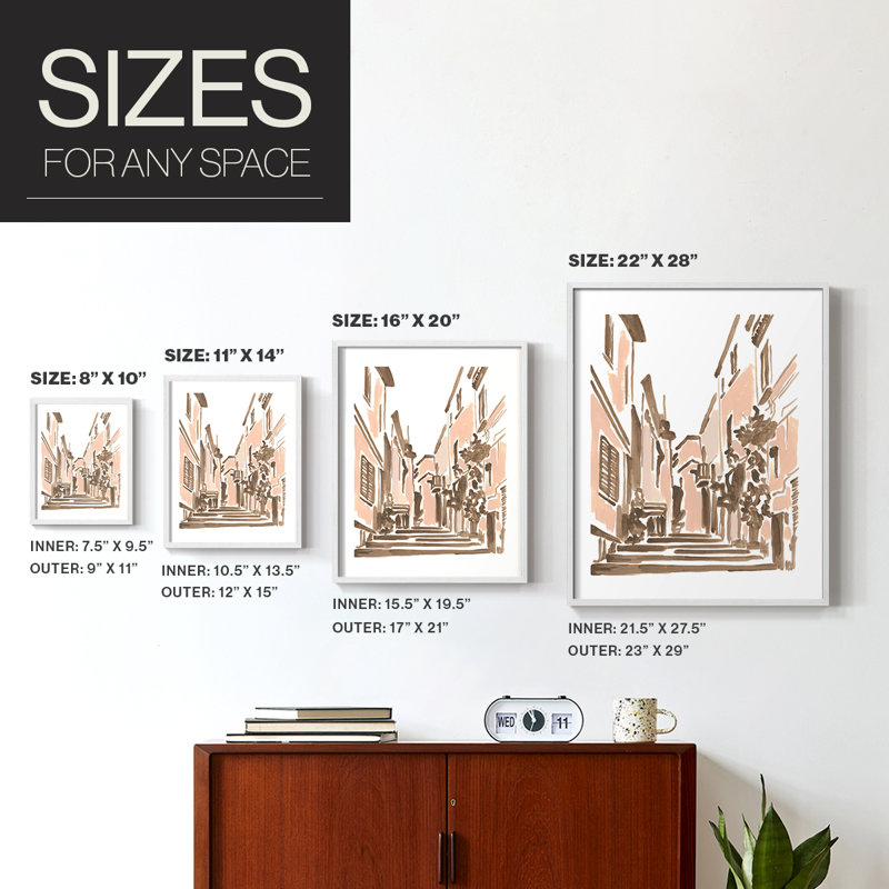 Blush Architecture Study I, reproduction encadrée - bois massif, H 10 po x l 8 po, Blanc