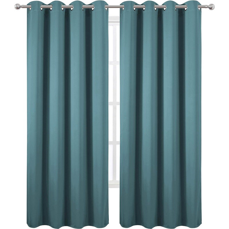 Erfried Blackout Curtain Pair, Teal, 52" W x 84" L