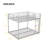 Full Over Full Metal Bunk Bed, Low Bunk Bed With Ladder, Silver