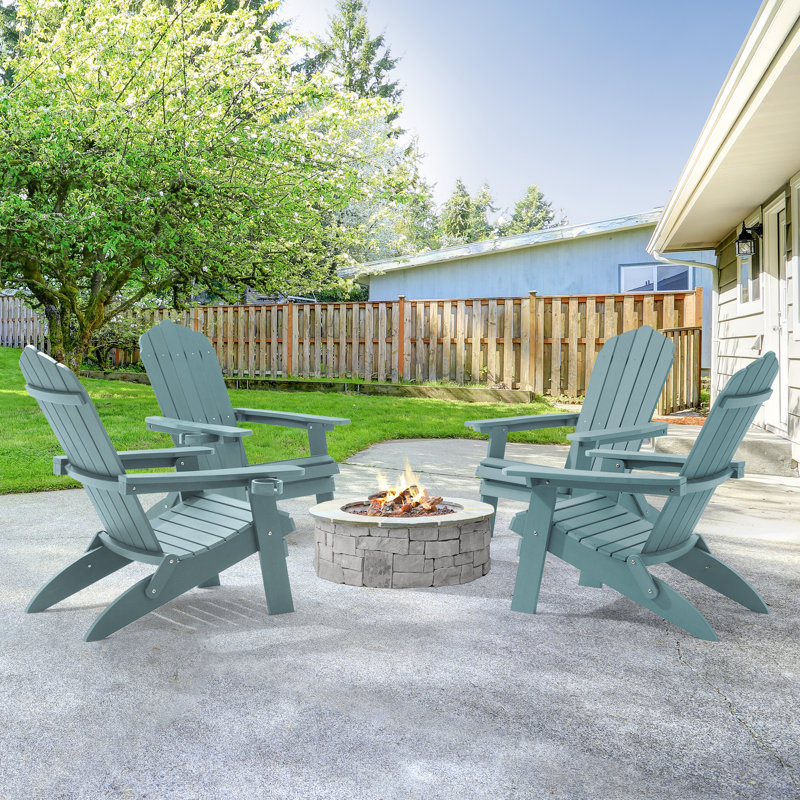 Chaise Adirondack pliante en résine en plastique Adirondack, Lac bleu